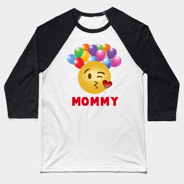 Mommy - Emoji Baseball T-Shirt by SusieTeeCreations